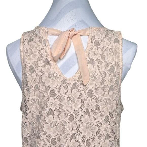 Thyme and Honey Blush Elegant Lace Sleeveless Womans Large Top - Picture 3 of 7